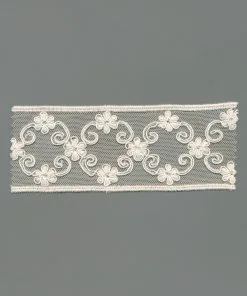 Ecru/Ecru Tulle Insertion Band *Corded – 6cm × 4.6m