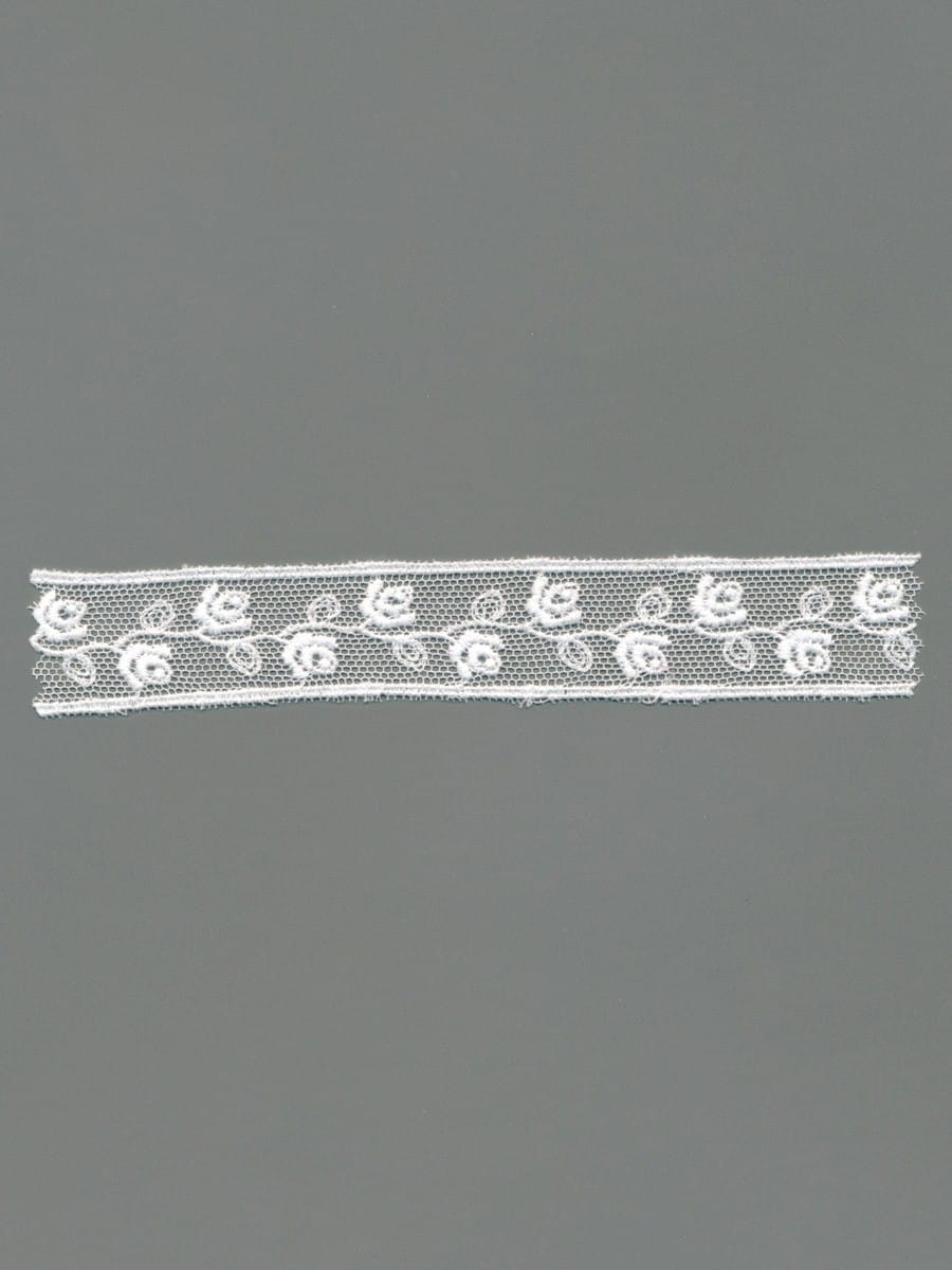 Cotton Tulle Embroidered Trim