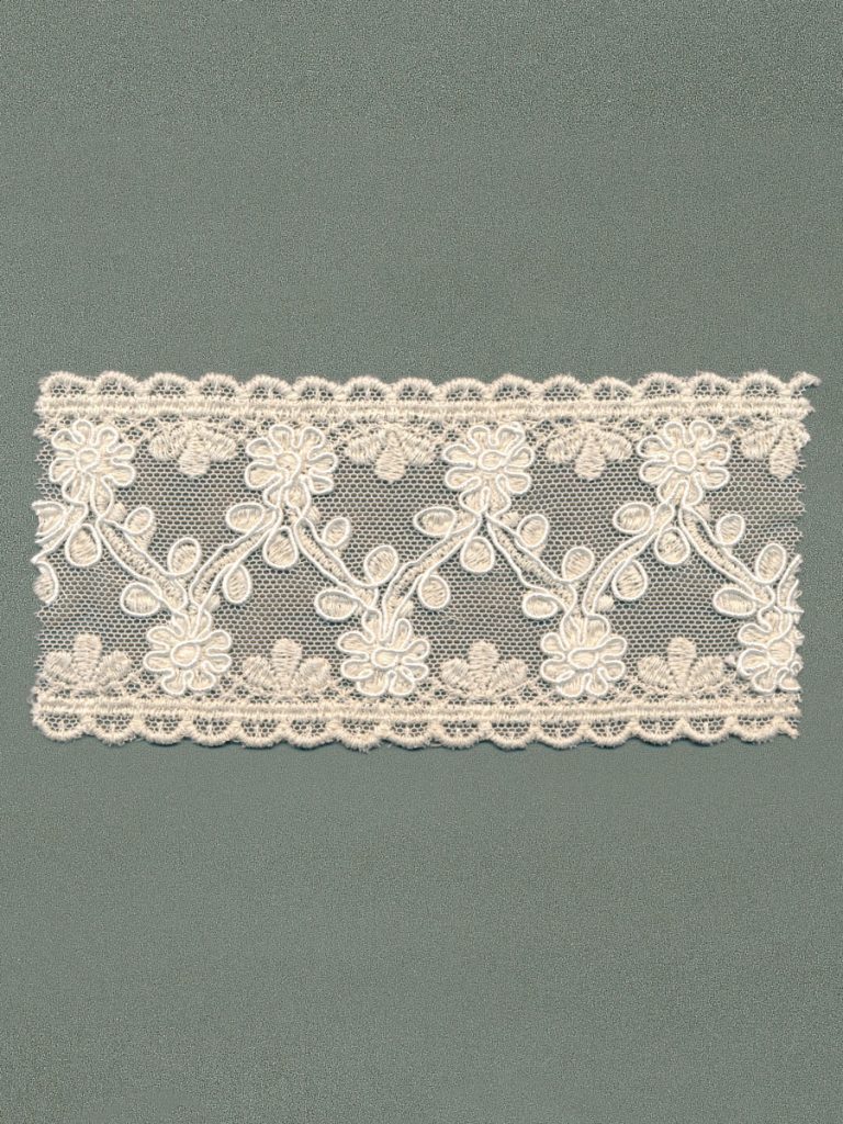 Embroidered Cotton Tulle Corded