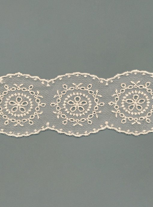 Vintage Embroidered Cotton Tulle Lace