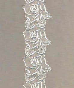 Weiße Poly-Organza-Spitzenborte – 9cm