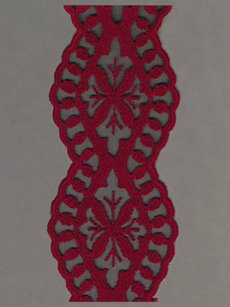 Wool Embroidered Nylon Tulle Gallon