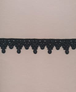 Anthrazitfarbene Wolle/Acryl-Guipure-Bordüre – 5,5cm