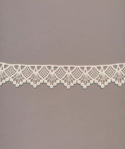 Creme & Baumwoll-Guipure-Borte, geometrisch – 4cm